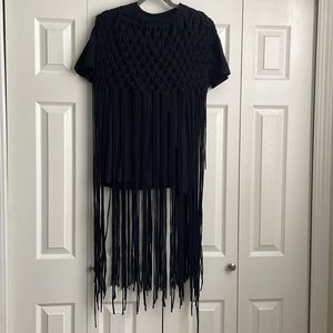 Men’s Black Macrame Festival Shirt